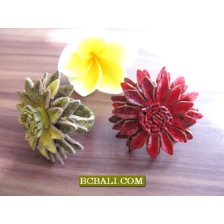 Leather Rings Flowers Designs Accessories For Women